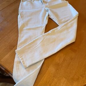 INC International Concepts Women's Light Cream Straight Leg Jeans
